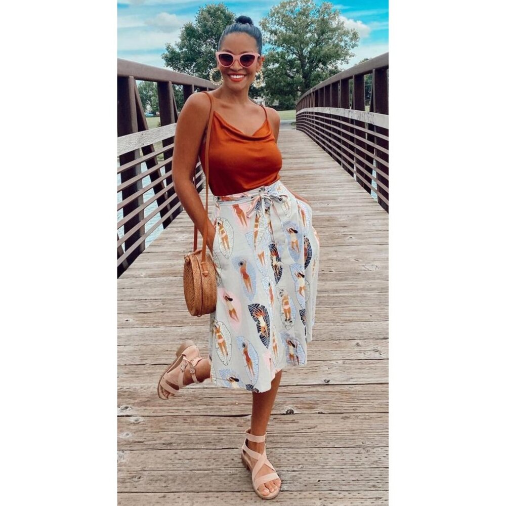 Anthropologie Eva Franco Sunbather Midi Skirt with Pockets